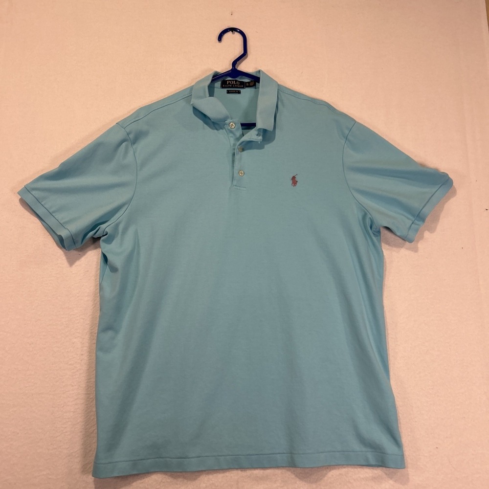Polo Ralph Lauren Shirt Mens XL Baby Blue Classic Fit Pony Short Sleeve Soft